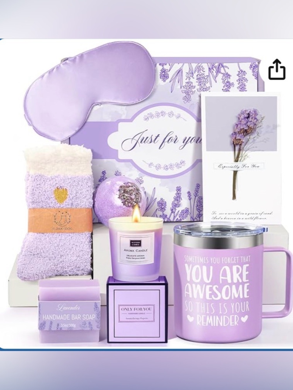 Brand New-Lavender Spa Gift Basket for Women Self Care